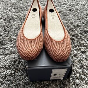 Camel Herringbone Rothy’s Square Flats
